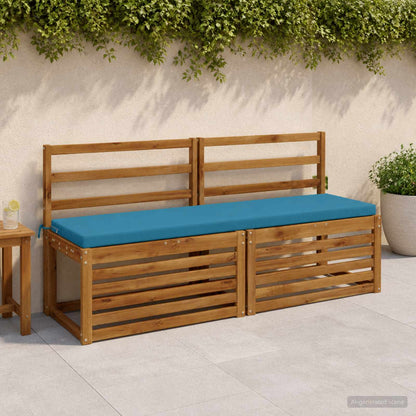 2-Piece Bench Cushions SOEST 2 pcs 100% Polyester Light Blue
