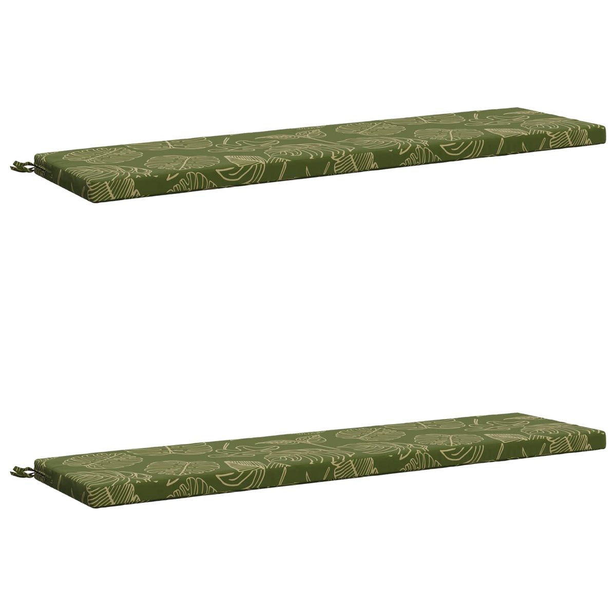 2-Piece Bench Cushions SOEST 2 pcs 100% Polyester Leaf Design