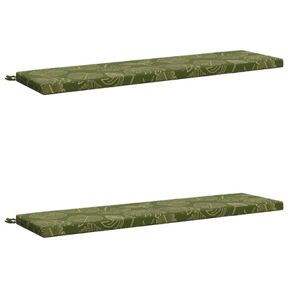 2-Piece Bench Cushions SOEST 2 pcs 100% Polyester Leaf Design