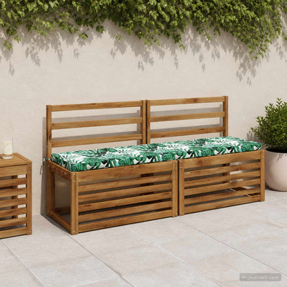 Bench Cushion SOEST 100% Polyester Leaf Pattern 160 x 40 x 5 cm