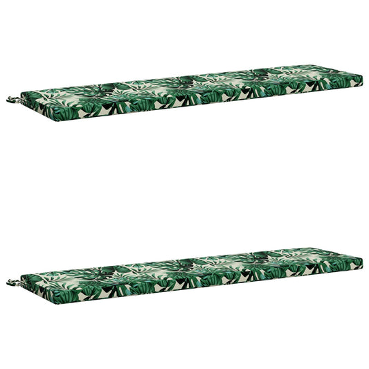 2-Piece Bench Cushions SOEST 2 pcs 100% Polyester Leaf Pattern