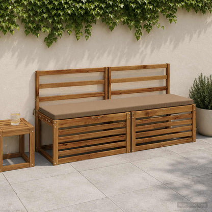 2-Piece Bench Cushions SOEST 2 pcs 100% Polyester Taupe
