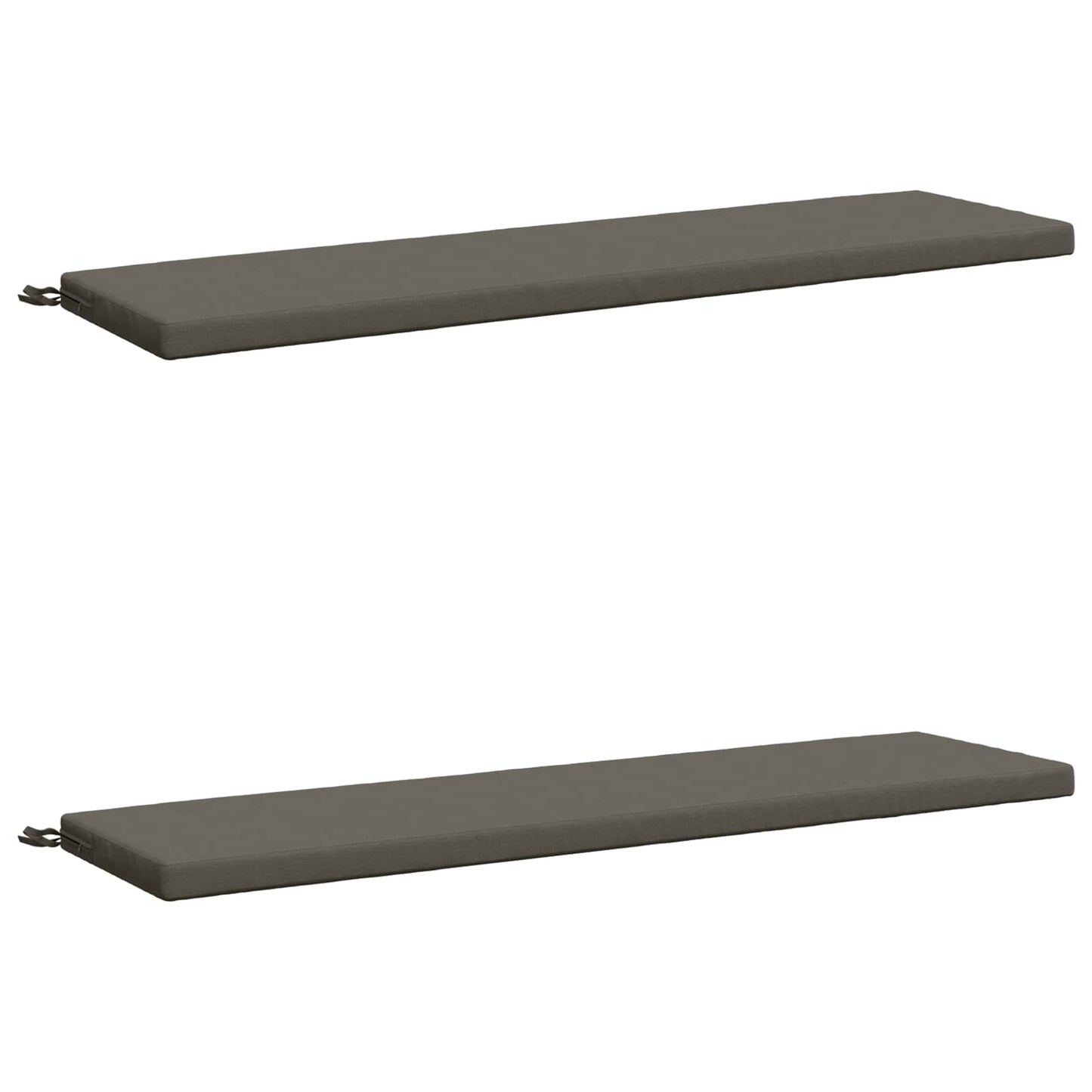 2-Piece Bench Cushions SOEST 2 pcs 100% Polyester Grey