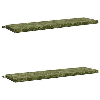 2-Piece Bench Cushions SOEST 2 pcs 100% Polyester Leaf Design