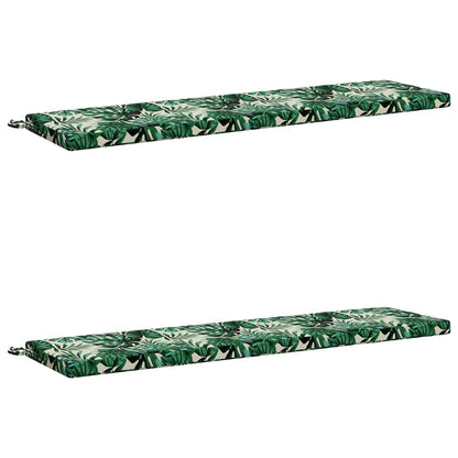 2-Piece Bench Cushions SOEST 2 pcs 100% Polyester Leaf Pattern