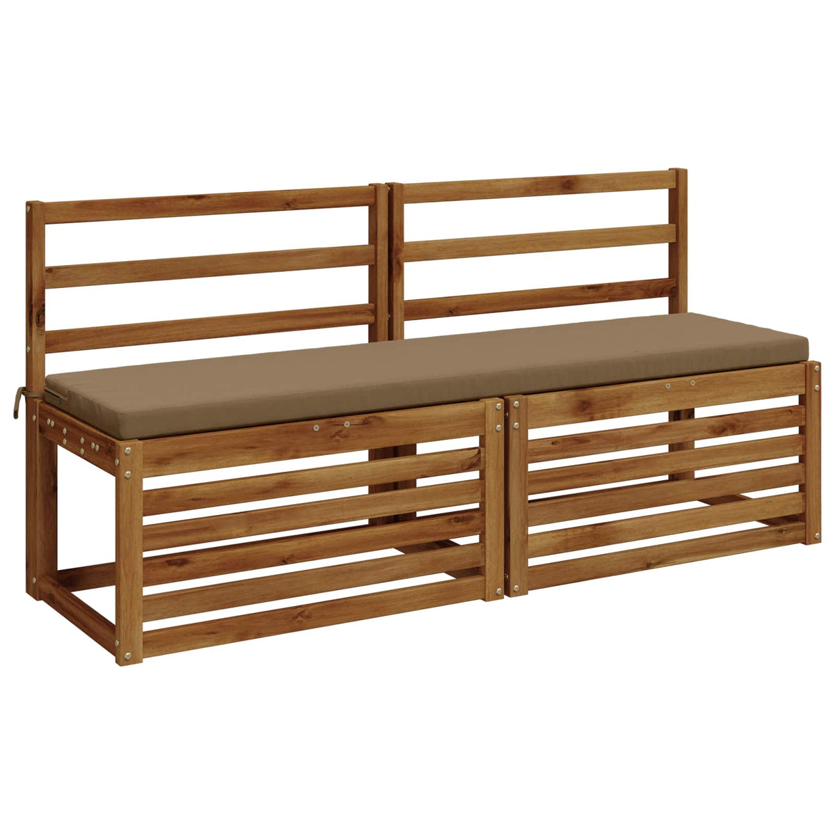 2-Piece Bench Cushions SOEST 2 pcs 100% Polyester Taupe