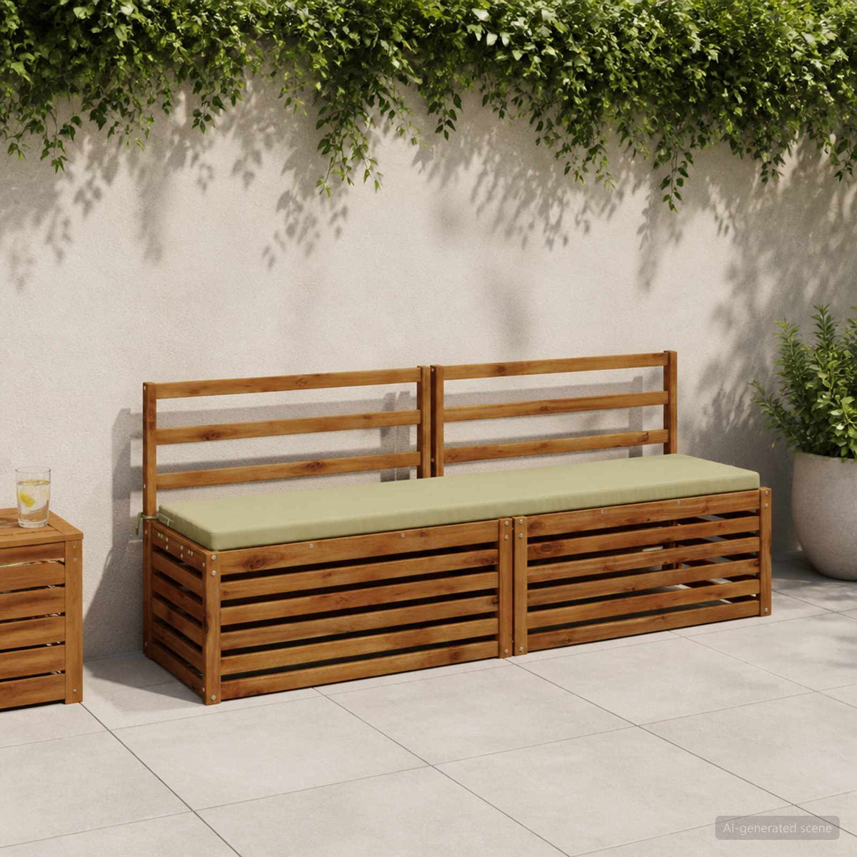 2-Piece Bench Cushions SOEST 2 pcs 100% Polyester Light Green