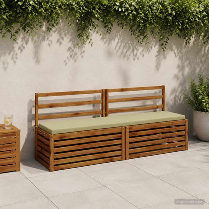 2-Piece Bench Cushions SOEST 2 pcs 100% Polyester Light Green