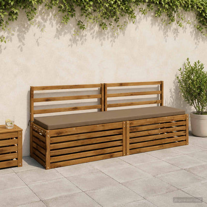 2-Piece Bench Cushions SOEST 2 pcs 100% Polyester Taupe
