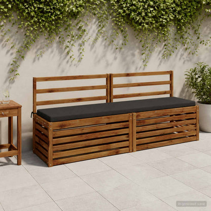 2-Piece Bench Cushions SOEST 2 pcs 100% Polyester Anthracite