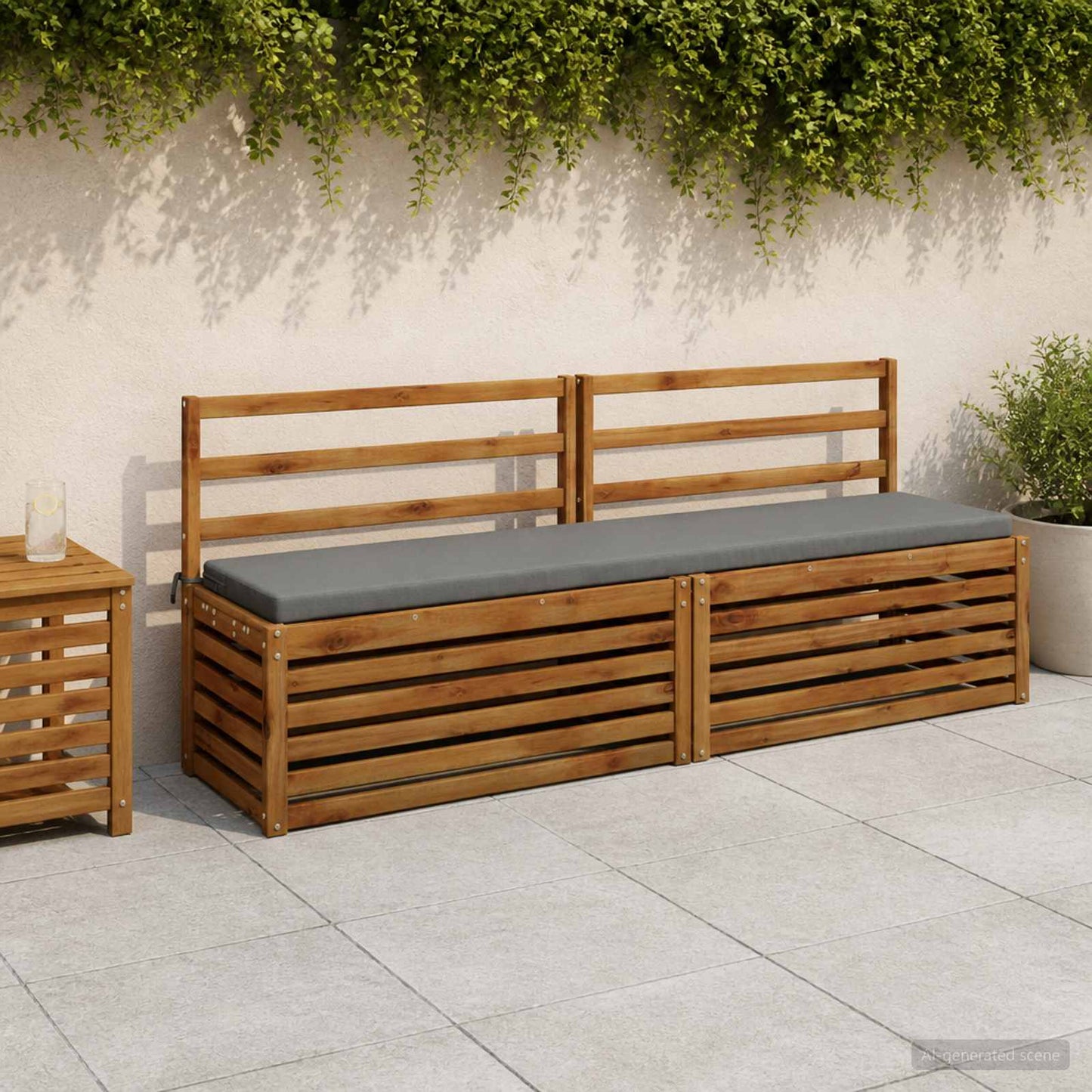 2-Piece Bench Cushions SOEST 2 pcs 100% Polyester Grey