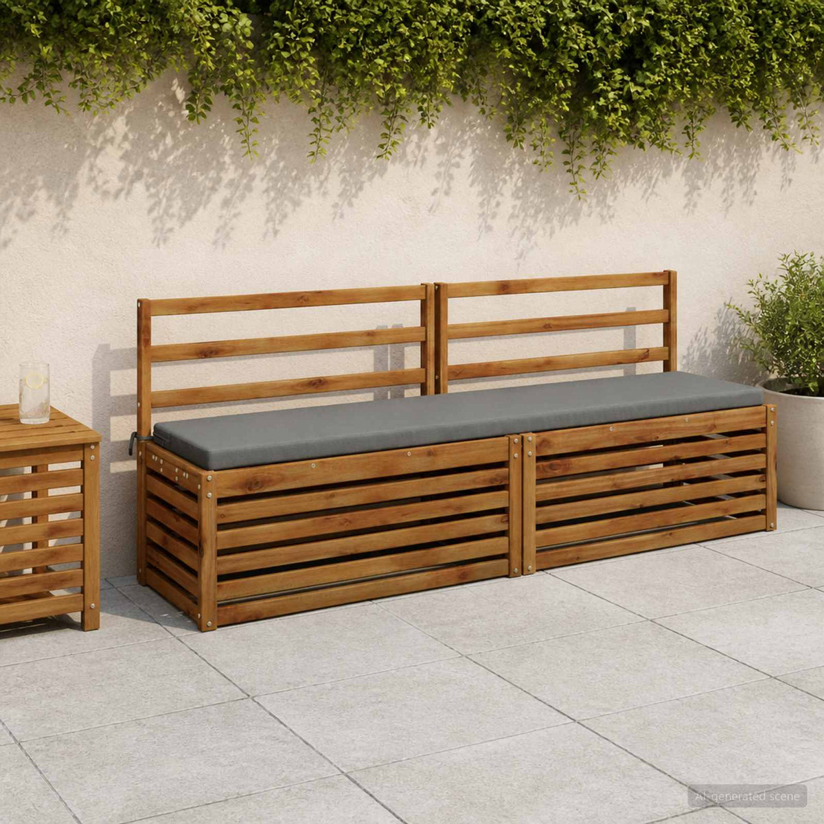 2-Piece Bench Cushions SOEST 2 pcs 100% Polyester Grey