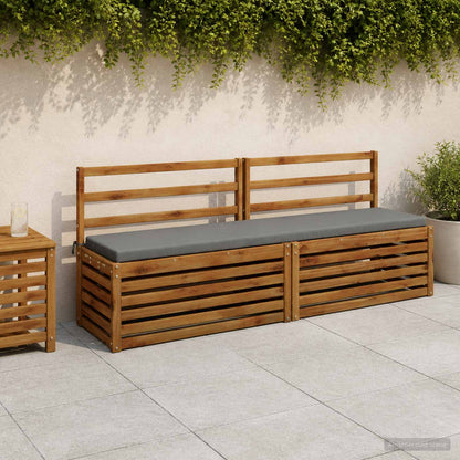2-Piece Bench Cushions SOEST 2 pcs 100% Polyester Grey