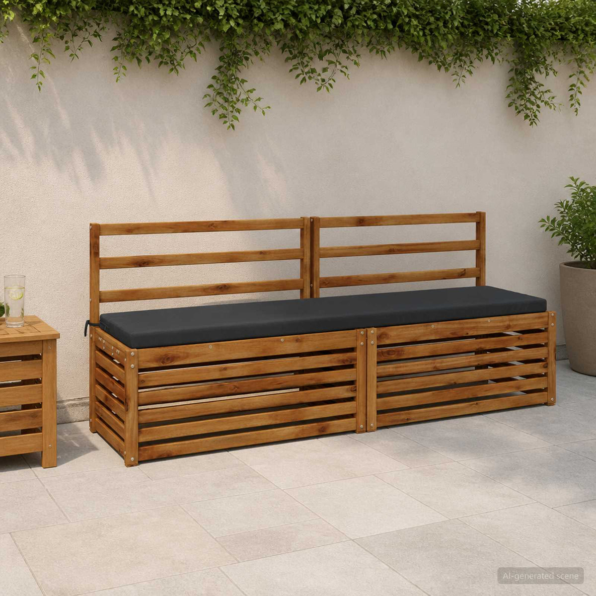 2-Piece Bench Cushions SOEST 2 pcs 100% Polyester Anthracite
