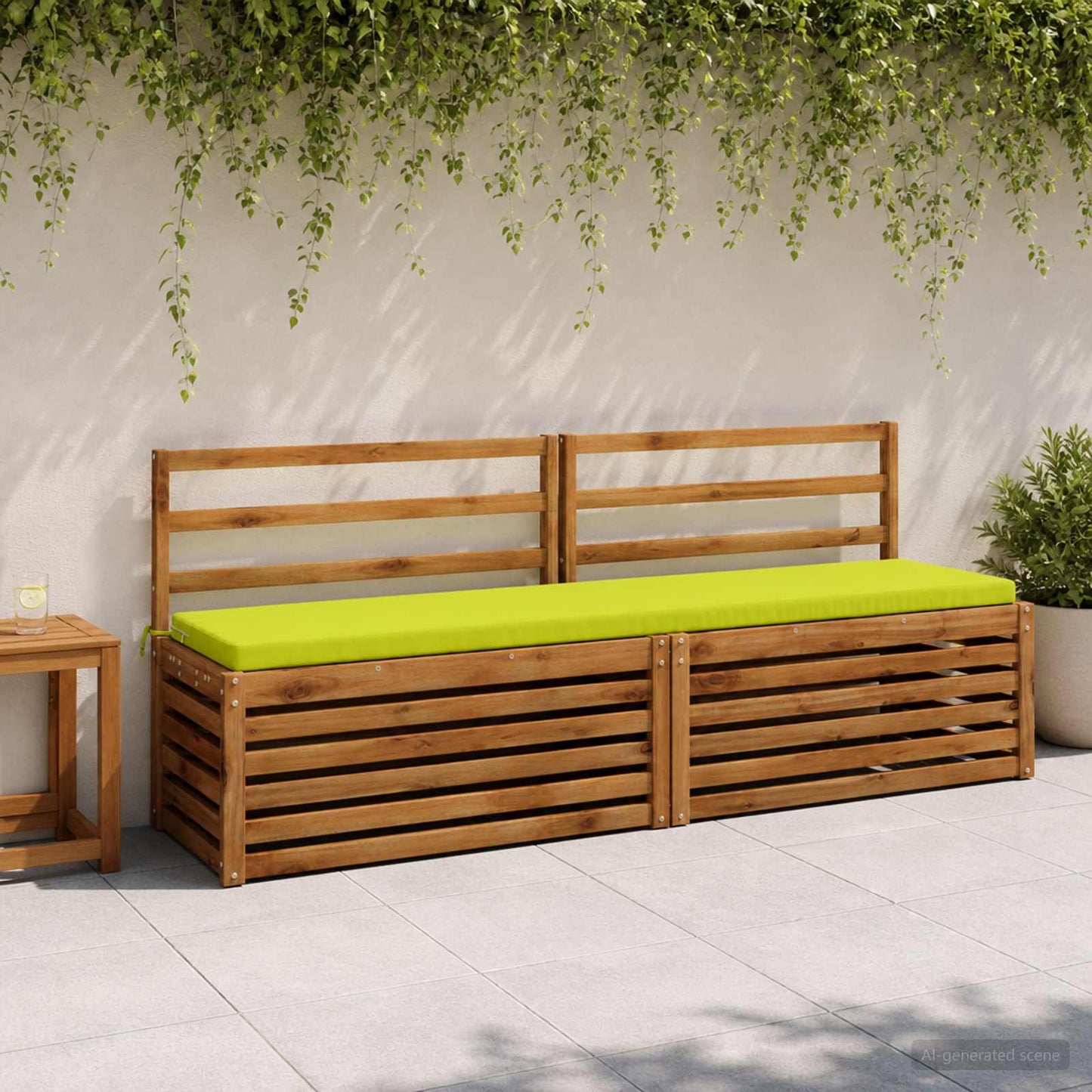 2-Piece Bench Cushions SOEST 2 pcs 100% Polyester Bright Green