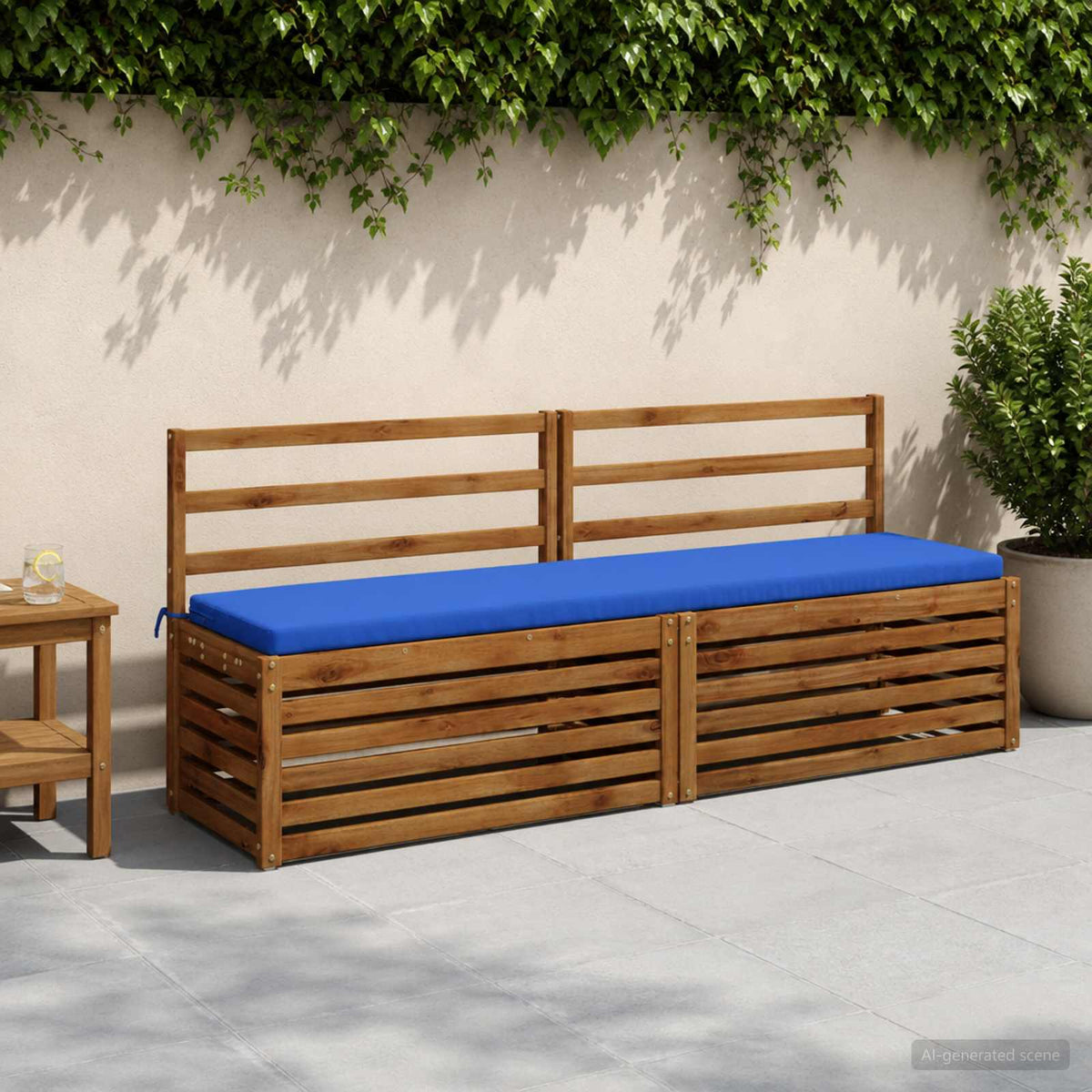Bench Cushion SOEST 100% Polyester Royal Blue 170 x 40 x 5 cm