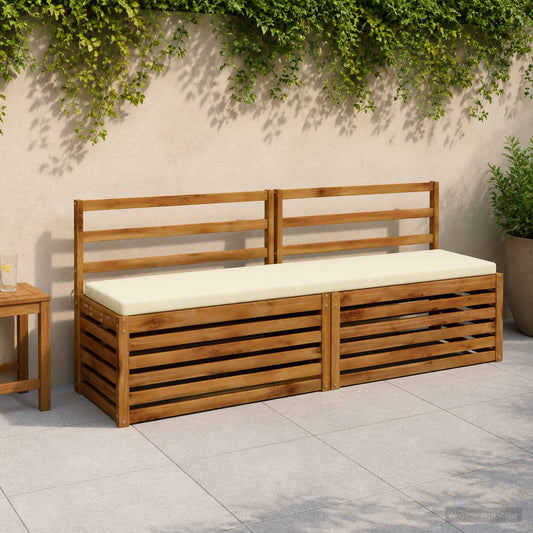 Bench Cushion SOEST 100% Polyester Cream 200 x 40 x 5 cm