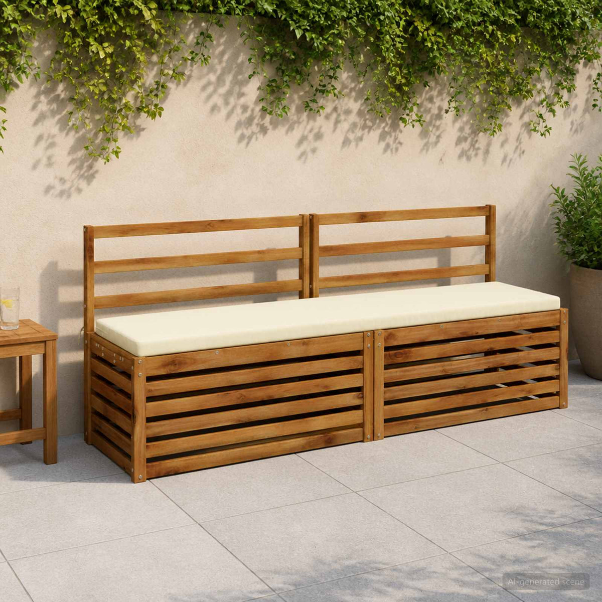 Bench Cushion SOEST 100% Polyester Cream 170 x 40 x 5 cm