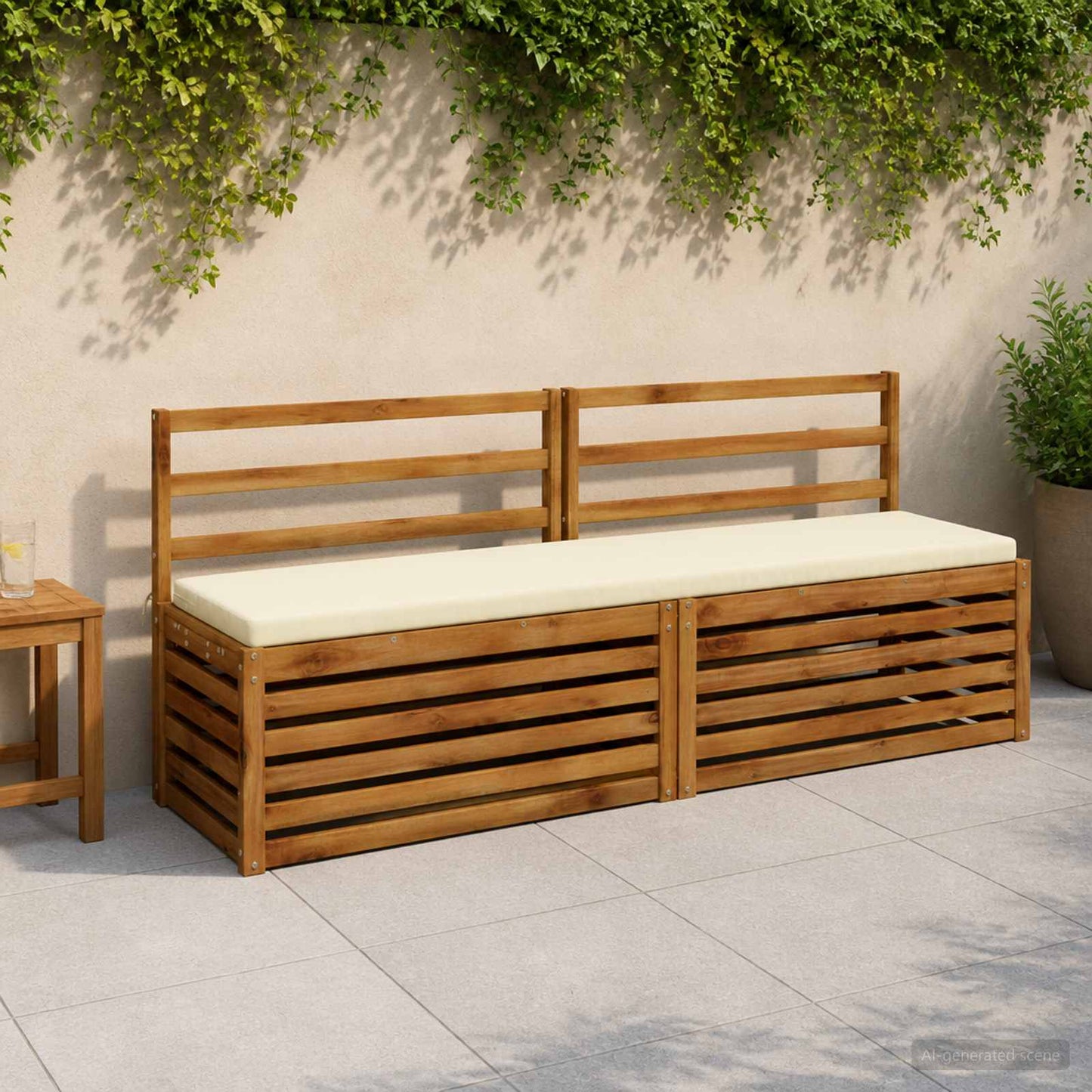 2-Piece Bench Cushions SOEST 2 pcs 100% Polyester Cream