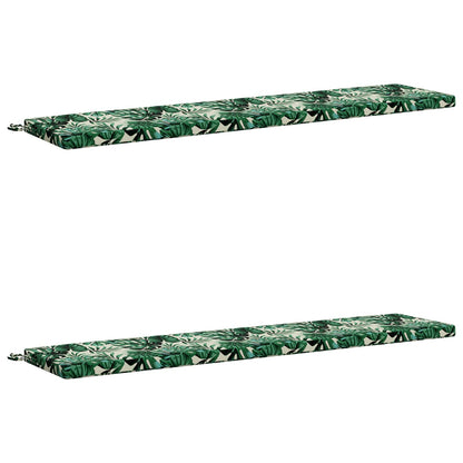 2-Piece Bench Cushions SOEST 2 pcs 100% Polyester Leaf Pattern