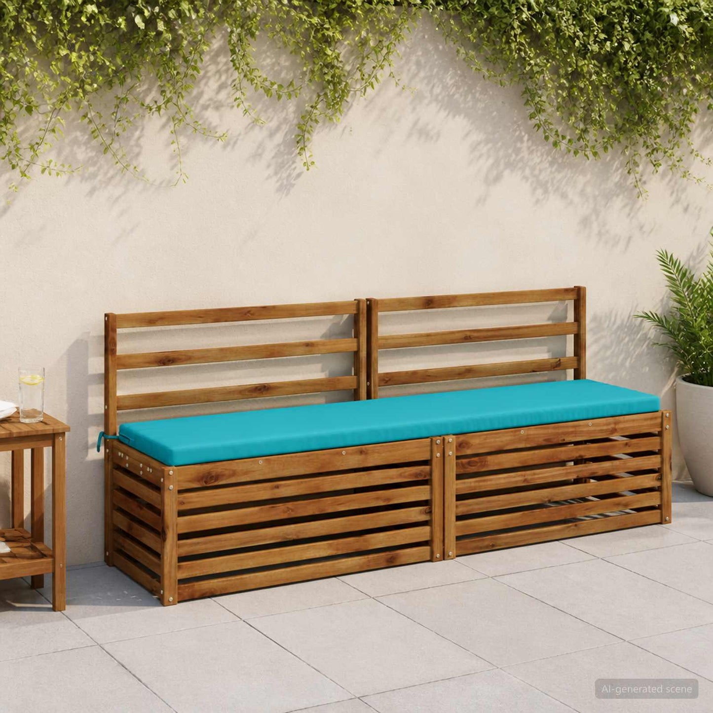 2-Piece Bench Cushions SOEST 2 pcs 100% Polyester Turquoise