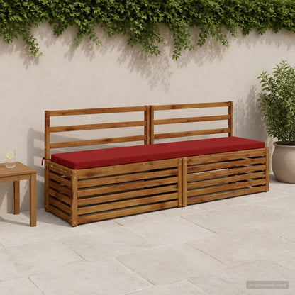 Bench Cushion SOEST 100% Polyester Wine Red 200 x 40 x 5 cm