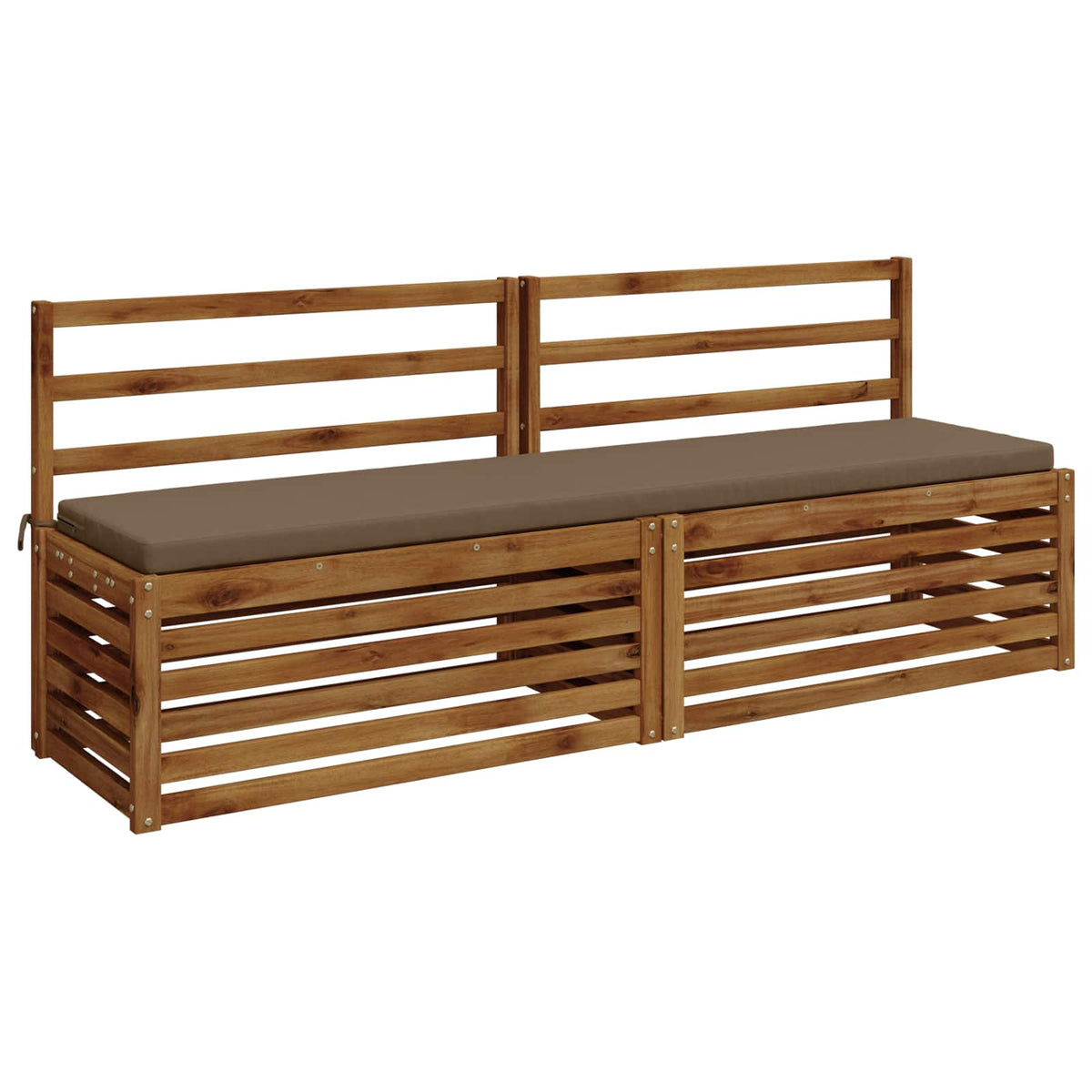 2-Piece Bench Cushions SOEST 2 pcs 100% Polyester Taupe