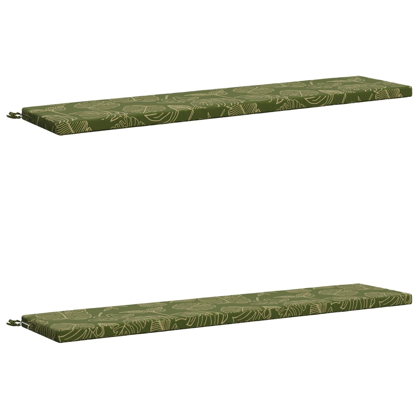 2-Piece Bench Cushions SOEST 2 pcs 100% Polyester Leaf Design