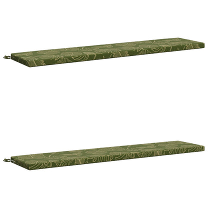 2-Piece Bench Cushions SOEST 2 pcs 100% Polyester Leaf Design