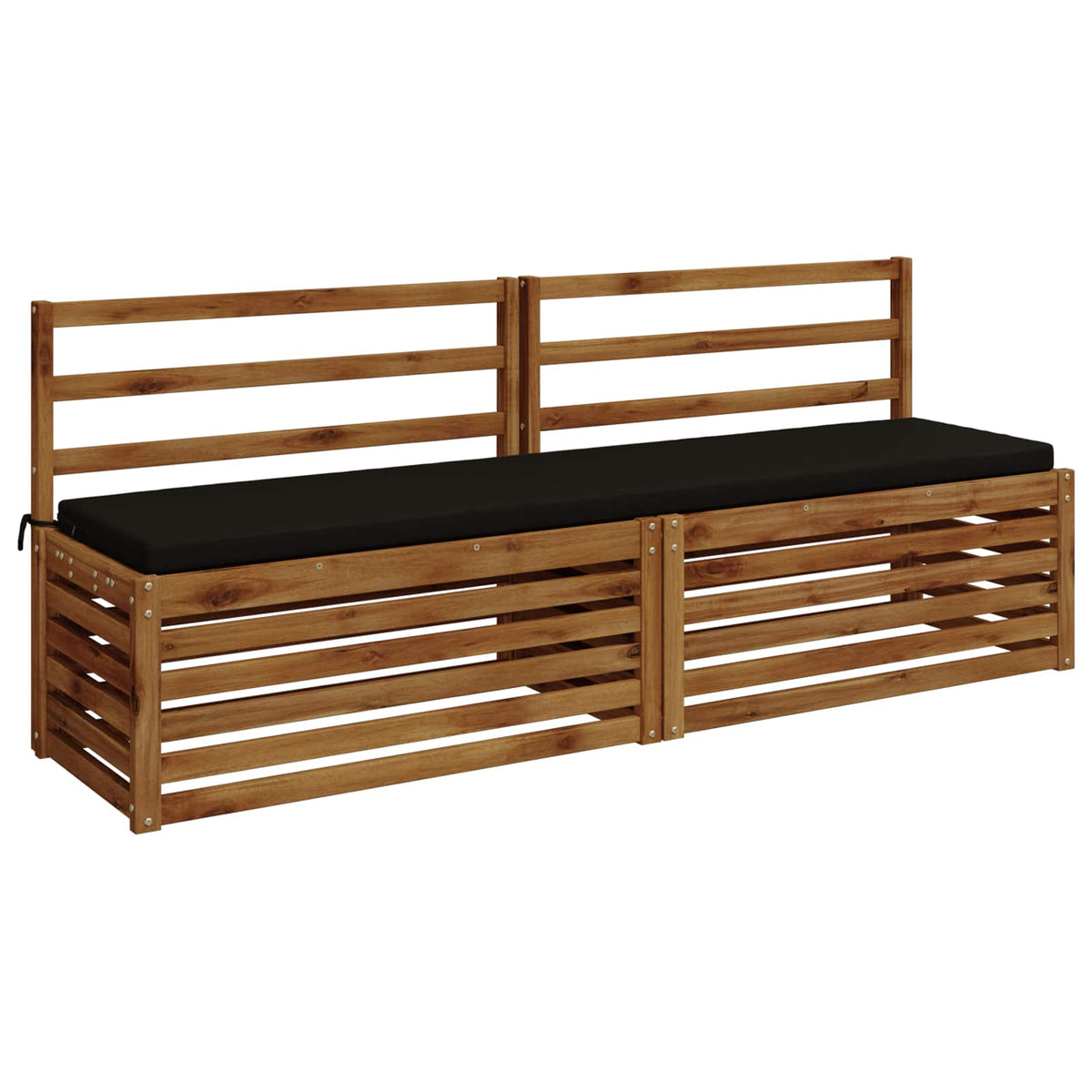 2-Piece Bench Cushions SOEST 2 pcs 100% Polyester Black