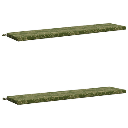 2-Piece Bench Cushions SOEST 2 pcs 100% Polyester Leaf Design