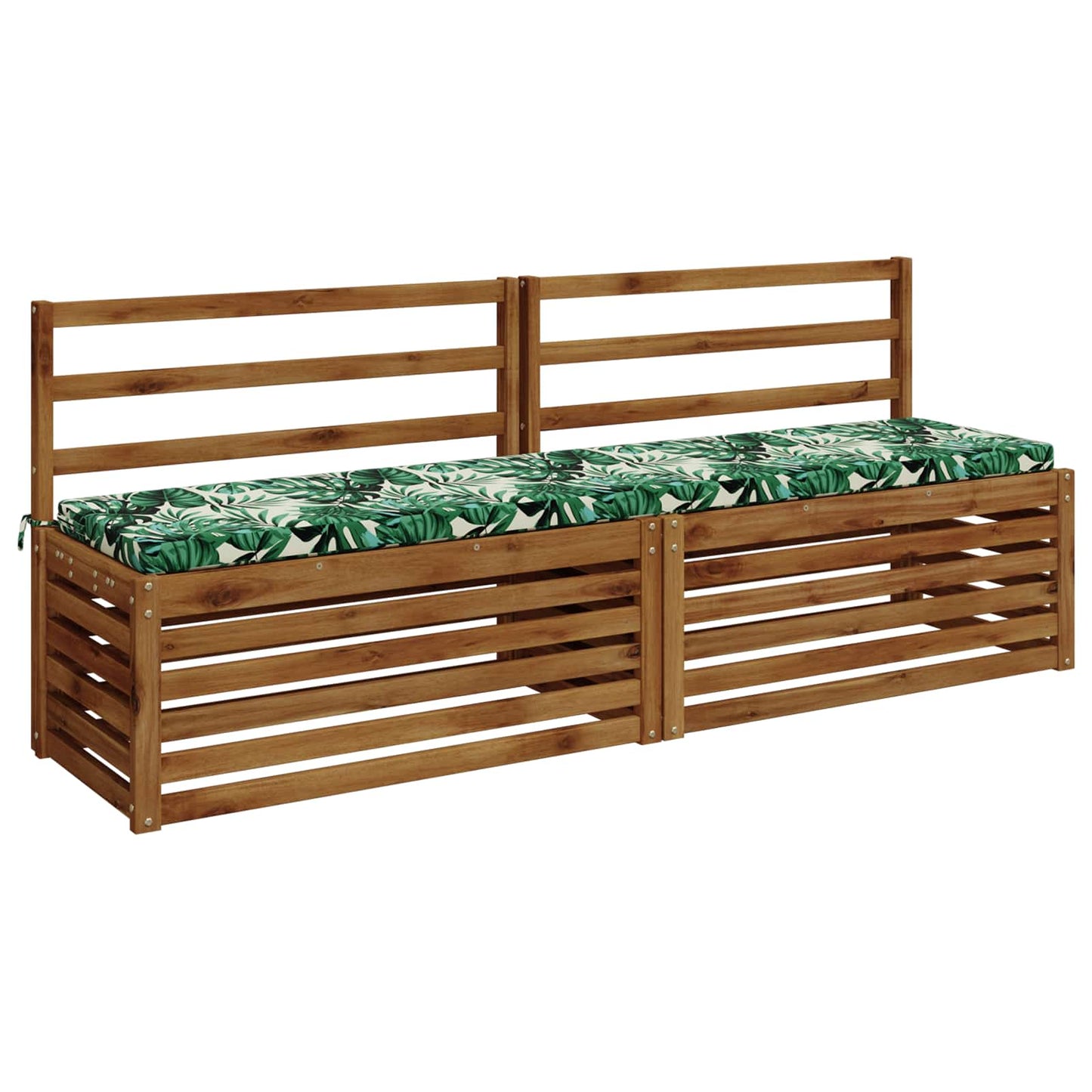2-Piece Bench Cushions SOEST 2 pcs 100% Polyester Leaf Pattern