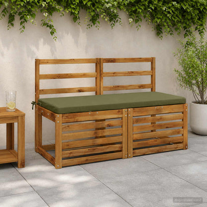 2-Piece Bench Cushions SOEST 2 pcs 100% Polyester Olive Green