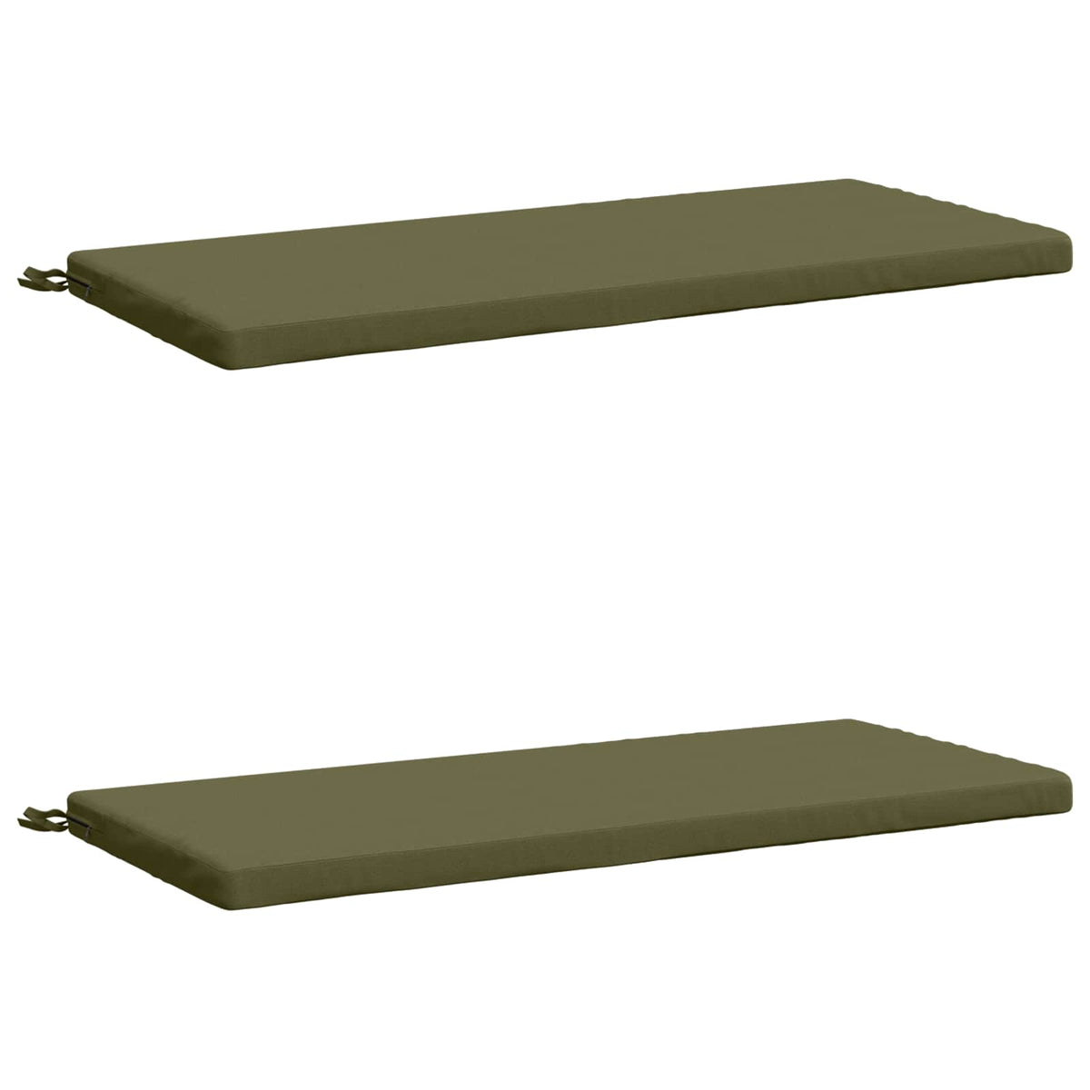 2-Piece Bench Cushions SOEST 2 pcs 100% Polyester Olive Green