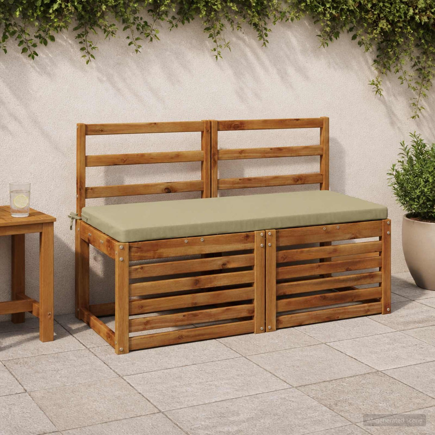 Bench Cushion SOEST 100% Polyester Light Green 120 x 50 x 5 cm