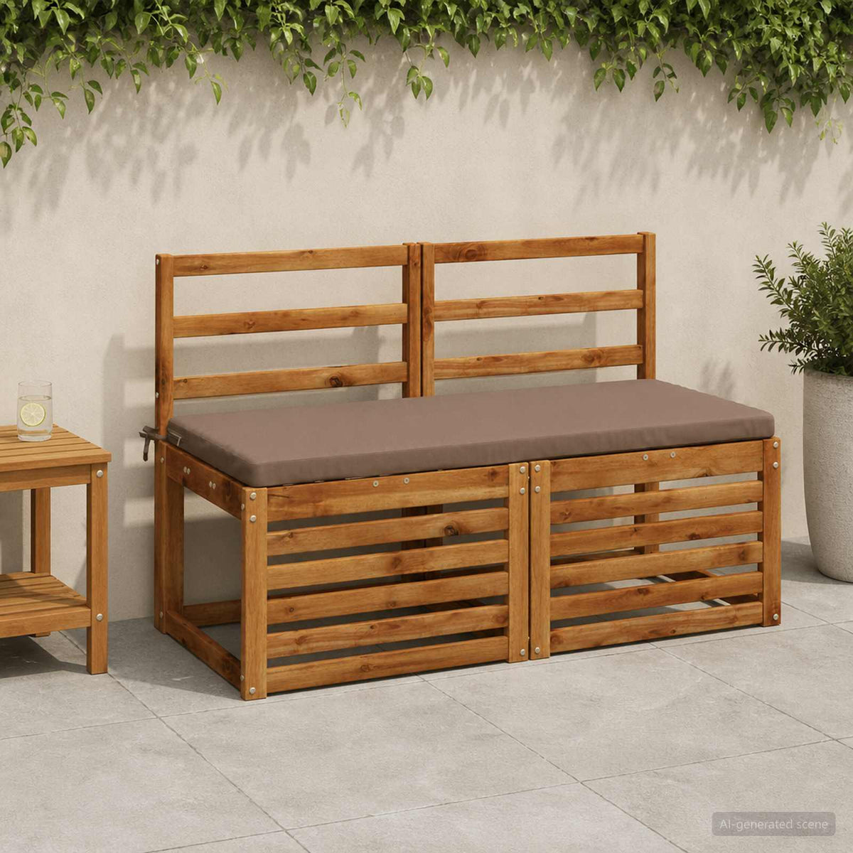 Bench Cushion SOEST 100% Polyester Taupe 120 x 50 x 5 cm