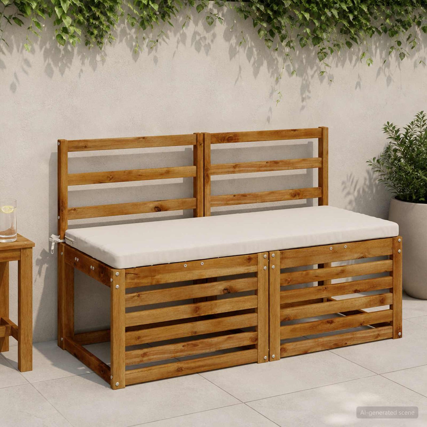 2-Piece Bench Cushions SOEST 2 pcs 100% Polyester White