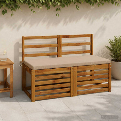 2-Piece Bench Cushions SOEST 2 pcs 100% Polyester Sand