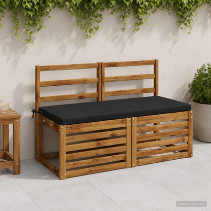 Bench Cushion SOEST 100% Polyester Black 110 x 50 x 5 cm