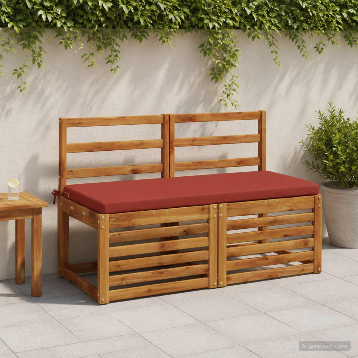 2-Piece Bench Cushions SOEST 2 pcs 100% Polyester Red