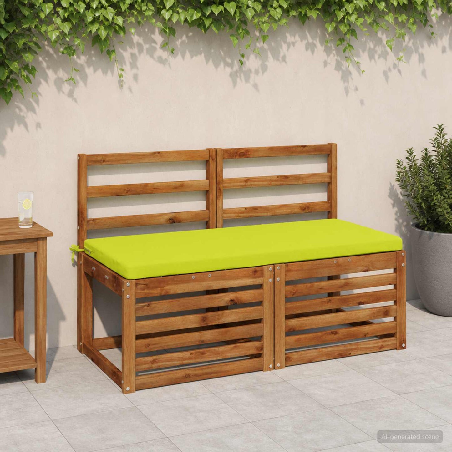 Bench Cushion SOEST 100% Polyester Bright Green 120 x 50 x 5 cm