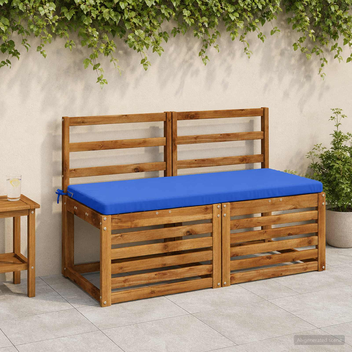Bench Cushion SOEST 100% Polyester Royal Blue 120 x 50 x 5 cm