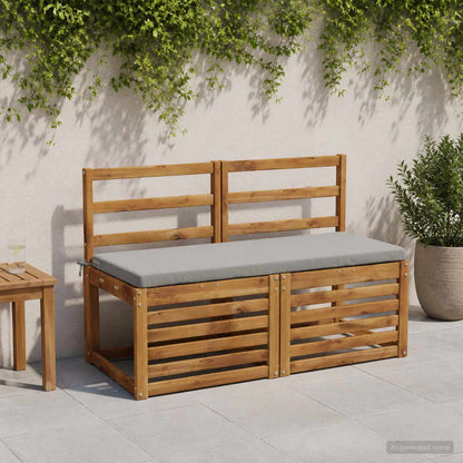 Bench Cushion SOEST 100% Polyester Grey 110 x 50 x 5 cm