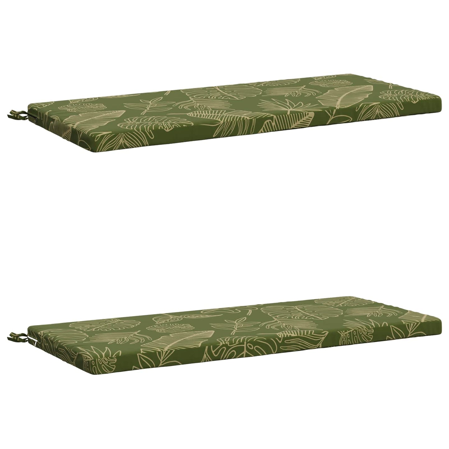 2-Piece Bench Cushions SOEST 2 pcs 100% Polyester Leaf Design