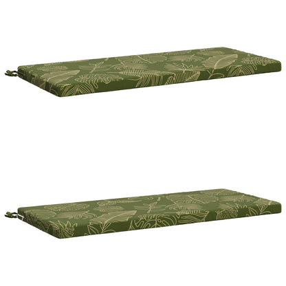 2-Piece Bench Cushions SOEST 2 pcs 100% Polyester Leaf Design