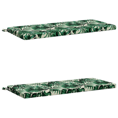 2-Piece Bench Cushions SOEST 2 pcs 100% Polyester Leaf Pattern