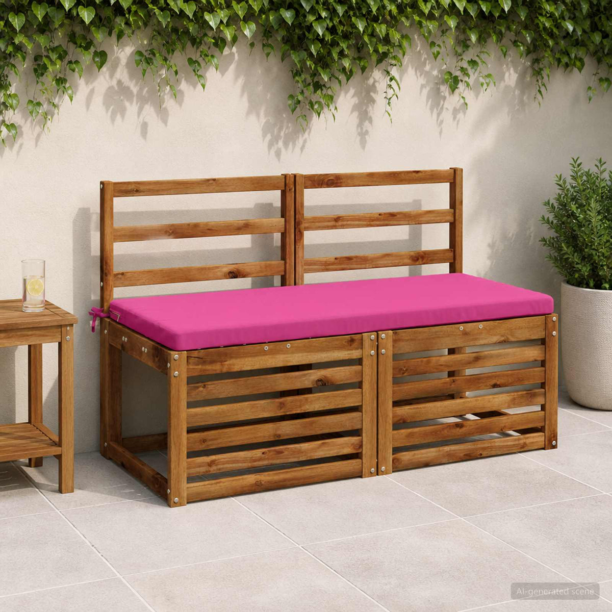 2-Piece Bench Cushions SOEST 2 pcs 100% Polyester Pink