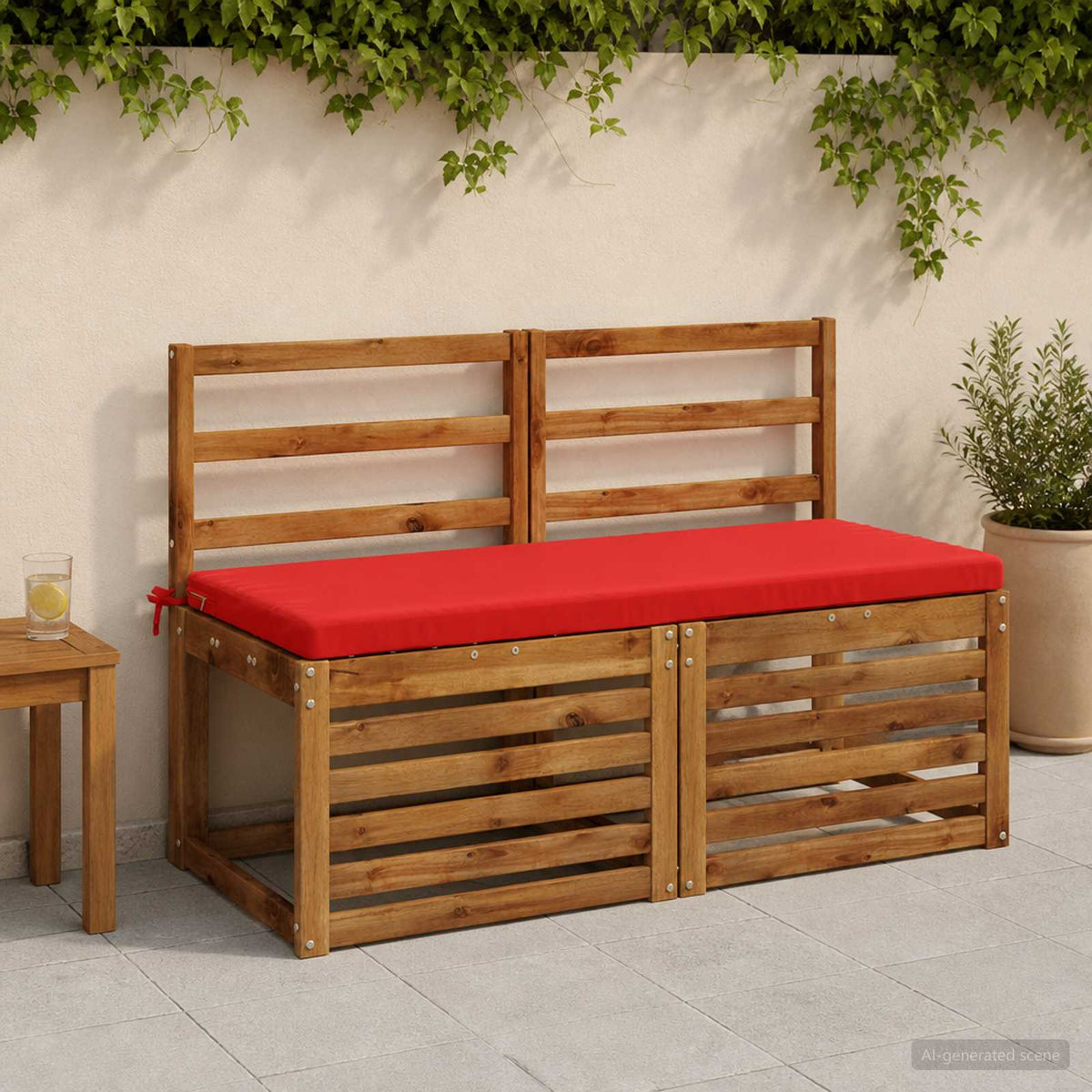 Bench Cushion SOEST 100% Polyester Red 110 x 50 x 5 cm