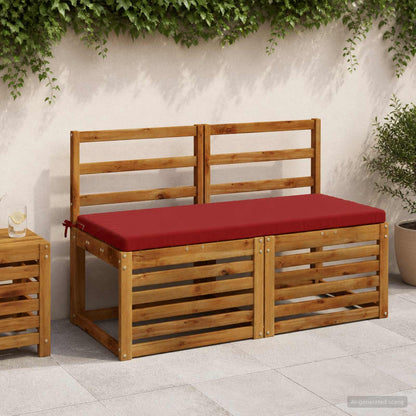 2-Piece Bench Cushions SOEST 2 pcs 100% Polyester Wine Red
