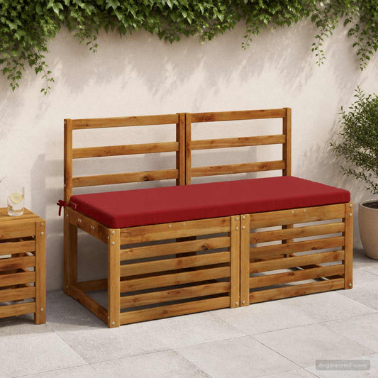 2-Piece Bench Cushions SOEST 2 pcs 100% Polyester Wine Red
